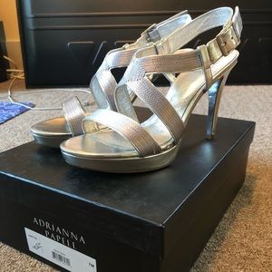 Adrianna Papell Silver Annette Platform Sandal 6.5